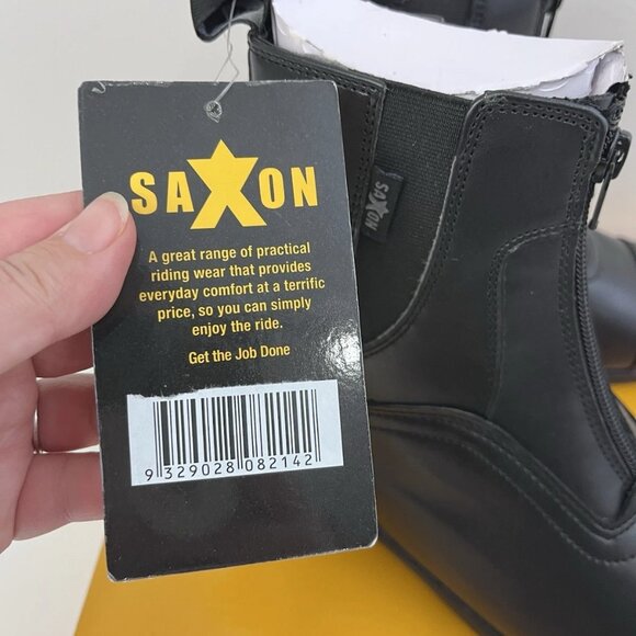 Saxon Syntovia Zip Paddock Boots - Black Equestrian Boot Womens - Picture 7 of 10